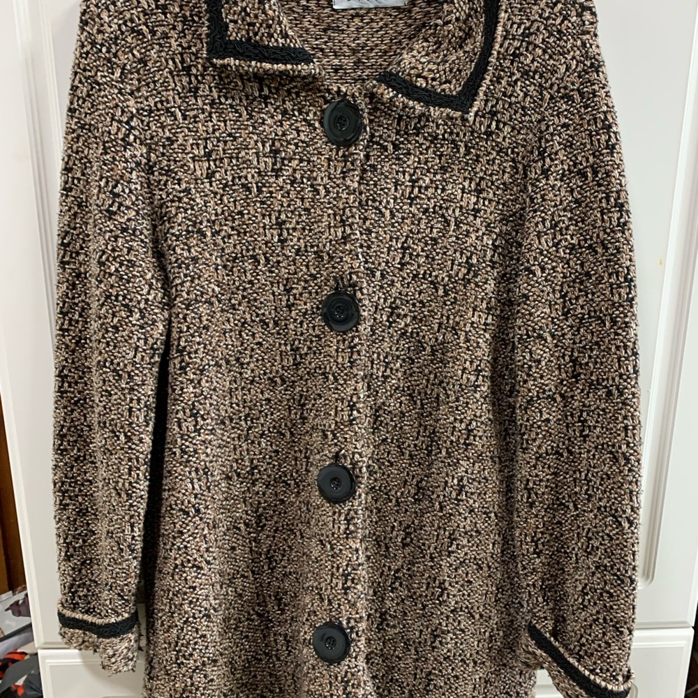 Elegant Black and Cream Women's Coat